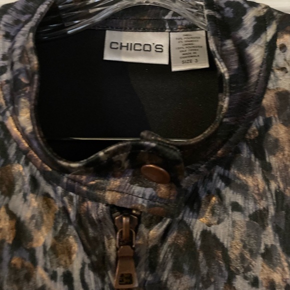 **LAST CHANCE**CHICO’S Mock Turtleneck Bomber Jacket-Size 3 - Picture 2 of 3